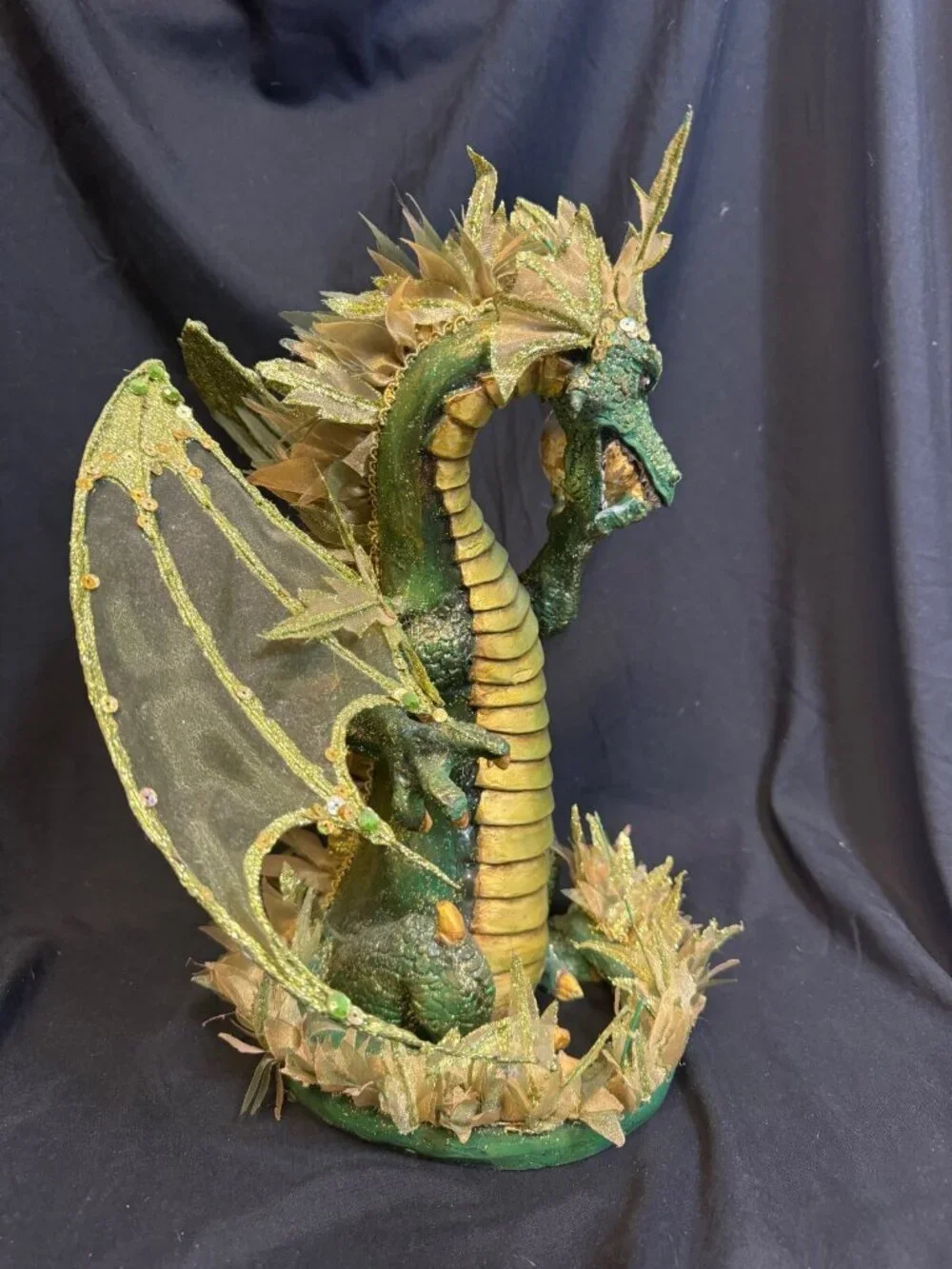 Katherine's Collection Beaded Green Dragon Sitting Figurine Myths & Legends